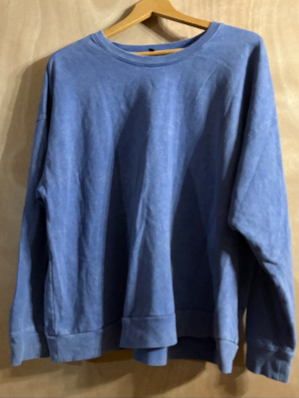ZELOS Washed Blue Crewneck Sweater